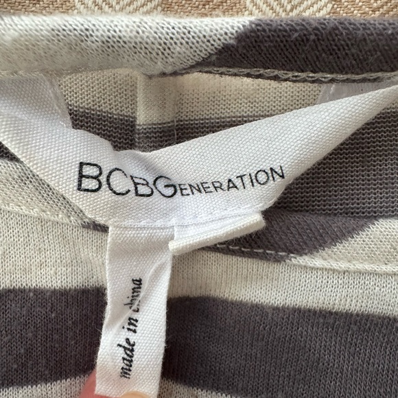 BCBGeneration Charcoal and Cream Striped Batwing Top - Picture 3 of 5